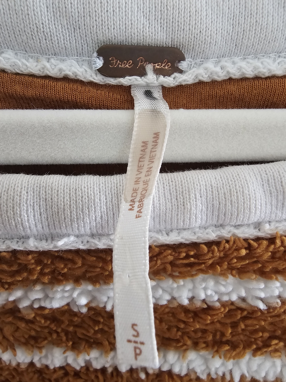 Striped Cozy Plush Cropped Sweater - Mustard White - Picture 5 of 6